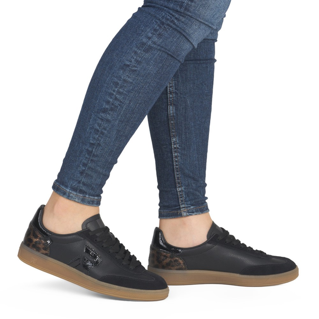 Sneakersy damskie skórzane Rieker W2200-03 39 (6UK) Czarne (4061811586516) - obraz 2