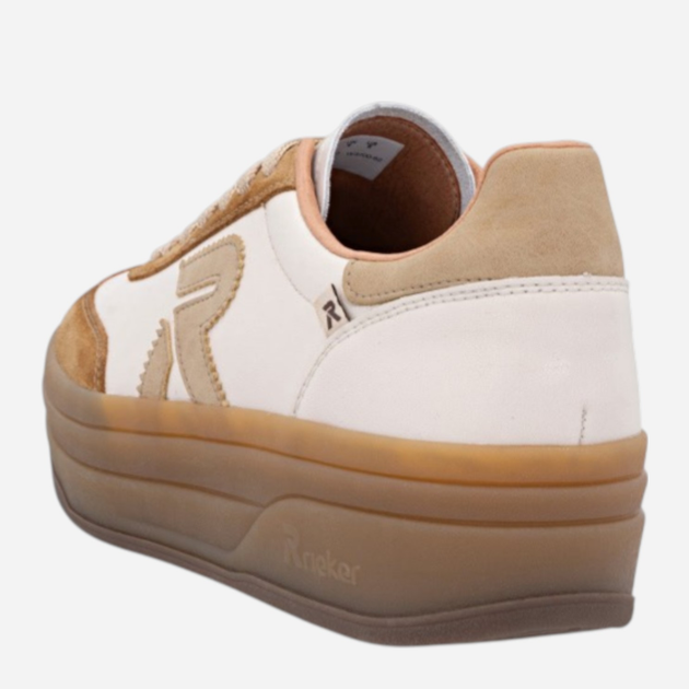 Sneakersy damskie na platformie Rieker W3700-62 39 (6UK) Beżowe (4061811595877) - obraz 6