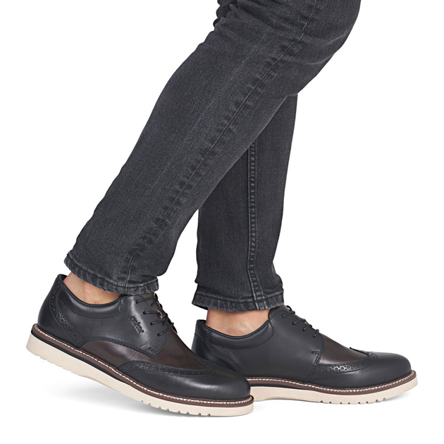 Buty derby męskie skórzane Rieker 04504-45 45 (10.5UK) Ciemnoszare (4061811550586) - obraz 2