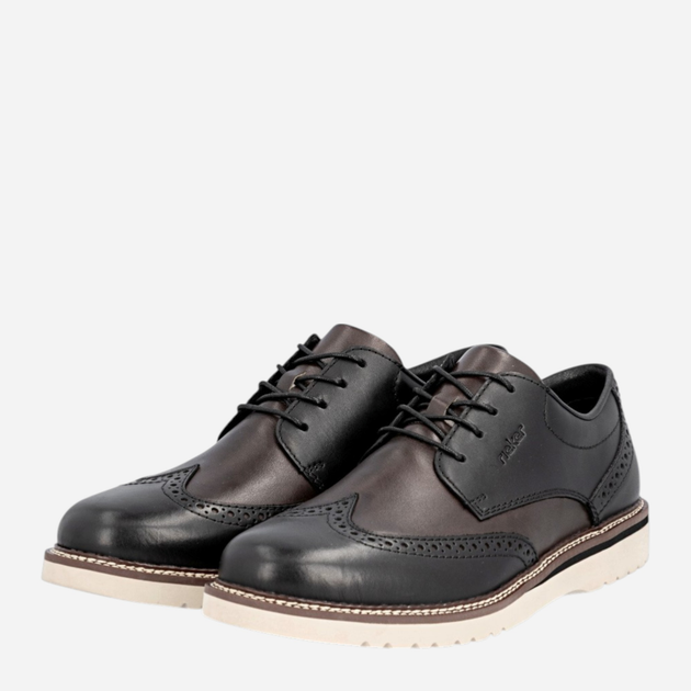 Buty derby męskie skórzane Rieker 04504-45 47 (12UK) Ciemnoszare (4061811550609) - obraz 5
