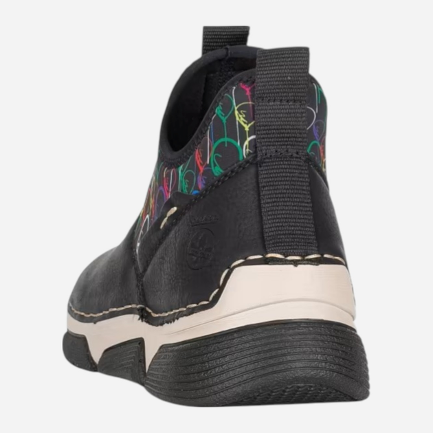 Sneakersy damskie Rieker 45957-00 39 (6UK) Czarne (4061811157242) - obraz 4