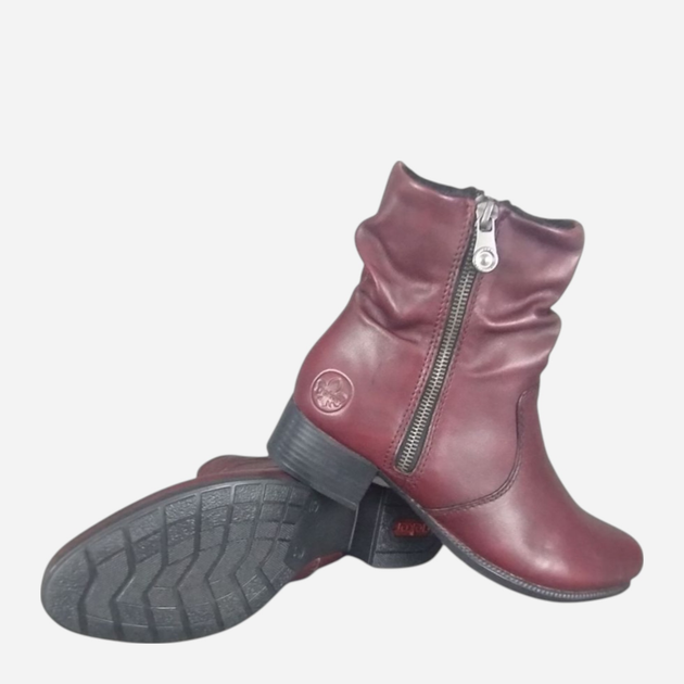Botki damskie skórzane Rieker 78656-35 39 (6UK) Czerwone (4061811457007) - obraz 5