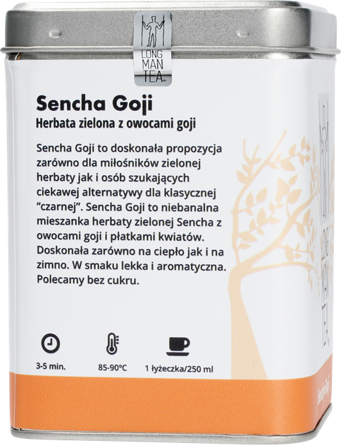 Herbata sypana Long Man Tea Sencha Goji w puszce 120 g (5903299988101) - obraz 3