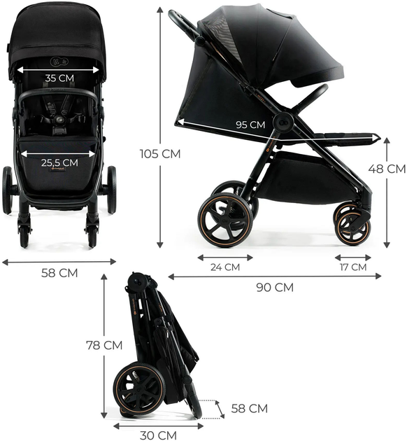 Wózek spacerowy Kinderkraft Mitzy Ink Black (KSMITZ00BLK0000) - obraz 13