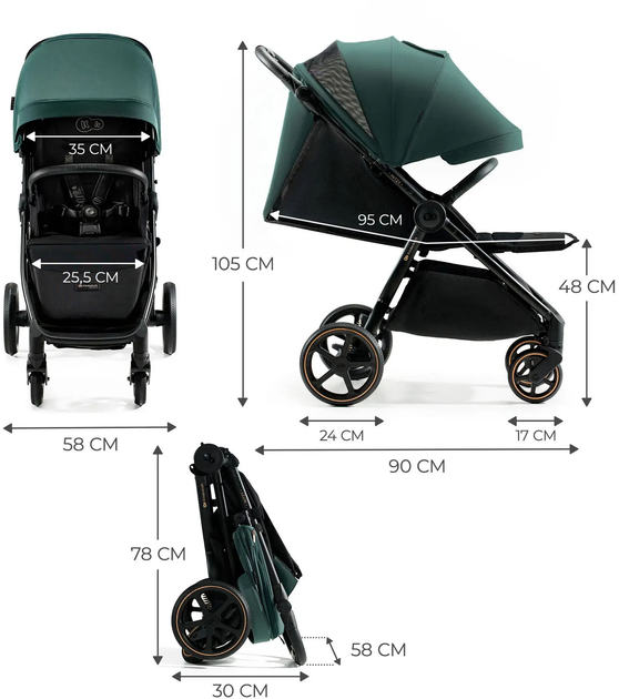 Прогулянкова коляска Kinderkraft Mitzy Jade Green (KSMITZ00GRE0000) - зображення 13