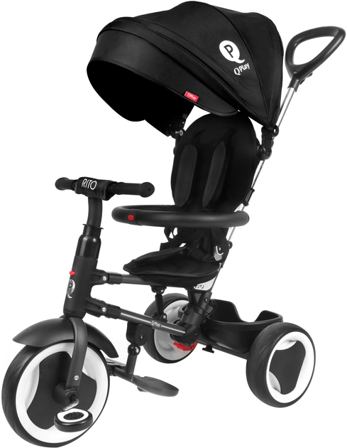 Rower dla dzieci Qplay RITO EVA S380-7Black trójkołowy składany Czarny (686268624464) - obraz 1