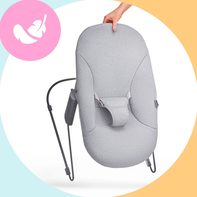 Leżaczek-bujaczek Kinderkraft Calmee Szary (5902533919048) (KBCALM00GRY0000) - obraz 8
