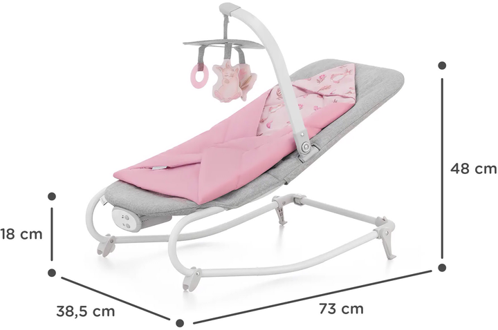 Leżaczek-bujaczek Kinderkraft Felio 2 Peony Rose (KBFELI20PNK0000) (5902533921096) - obraz 4