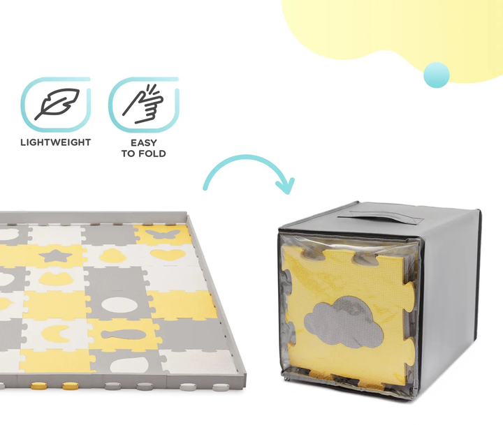 Килимок-пазл Kinderkraft Luno Shapes Yellow 30 елементів (KPLUSH00YEL0000) - зображення 8