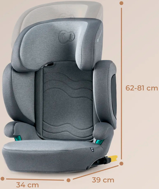 Fotelik samochodowy Kinderkraft Xpand 2 i-Size Rocket Grey (KCXPAN02GRY0000) - obraz 15