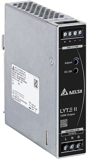Zasilacz na szynę DIN Delta 120W, 24V, 5A (DRL-24V120W1EN) (5902135148129) - obraz 1