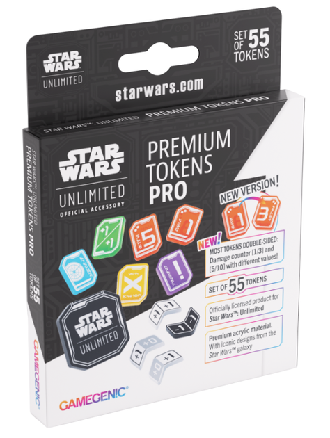 Набір з 55 тематичних жетонів для гри Gamegenic: Star Wars Unlimited Card Game - Premium Tokens Pro GGS60159ML (4251715417799) - зображення 1