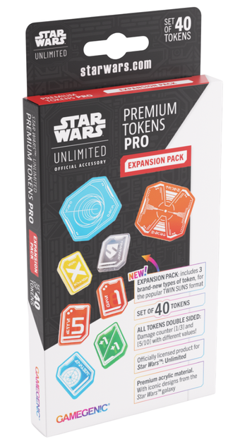 Набір з 40 тематичних жетонів для гри Gamegenic: Star Wars Unlimited Card Game - Premium Tokens Pro Expansion GGS60153ML (4251715417201) - зображення 1