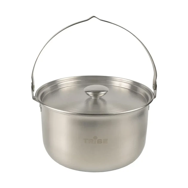 Казанок туристичний з нержавіючої сталі Tribe Family Pot 3.5 л з кришкою і чохлом (T-FH-0005-metal) - изображение 2