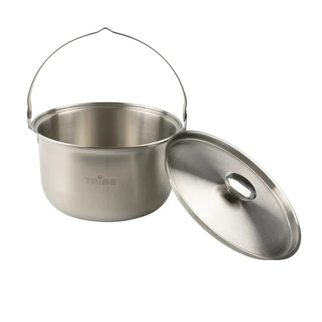 Казанок туристичний з нержавіючої сталі Tribe Family Pot 3.5 л з кришкою і чохлом (T-FH-0005-metal) - изображение 3