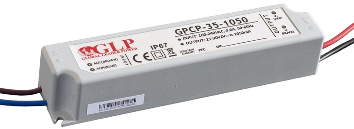 Zasilacz stałoprądowy MW Power 1400mA/12-24V CC PFC IP67 plastic GPCP-35-1400 (5901885208497) - obraz 1