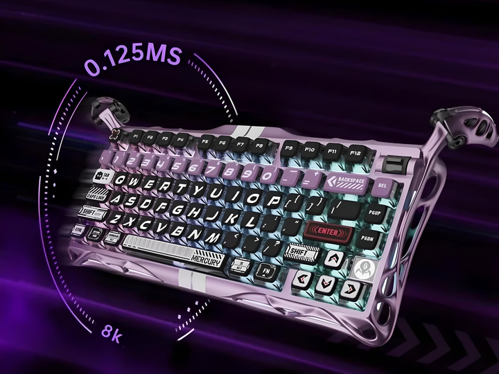 Клавиатура игровая GravaStar Mercury V75 Pro проводная с магнитными переключателями – Iron Purple - изображение 7