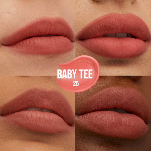 Стійка матова помада-тінт для губ Maybelline New York Super Stay Teddy Tint 25 Baby tee 5 мл (30146754) - зображення 4