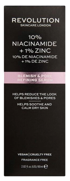 Сироватка для обличчя Revolution Skincare від недоліків та для звуження пор 10% ніацинамід + 1% цинк 60 мл (5057566317900) - зображення 2