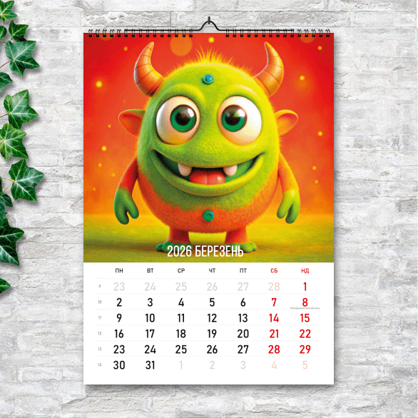 Календарь А4 перекидной настенный СТРАШНЫЕ МОНСТРЫ 13 листов ENTERSTORE (art. 260150а4) - Фото 4 Календарь А4 перекидной настенный СТРАШНЫЕ МОНСТРЫ 13 листов ENTERSTORE (art. 260150а4) - изображение 4