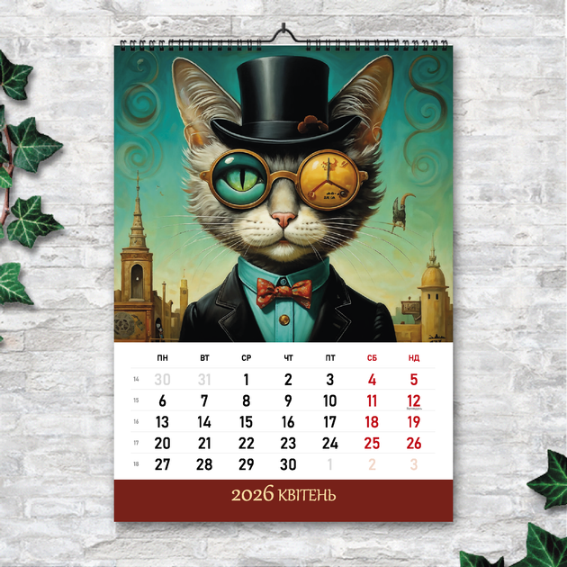 Календарь А4 перекидной настенный EL GATO GOMEZ 13 листов ENTERSTORE (art. 250141а4) - Фото 5 Календарь А4 перекидной настенный EL GATO GOMEZ 13 листов ENTERSTORE (art. 250141а4) - изображение 5