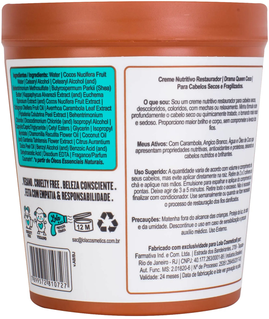 Maska do włosów Lola Cosmetics Drama Queen Coco do regeneracji 230 ml (7899572810727) - obraz 2