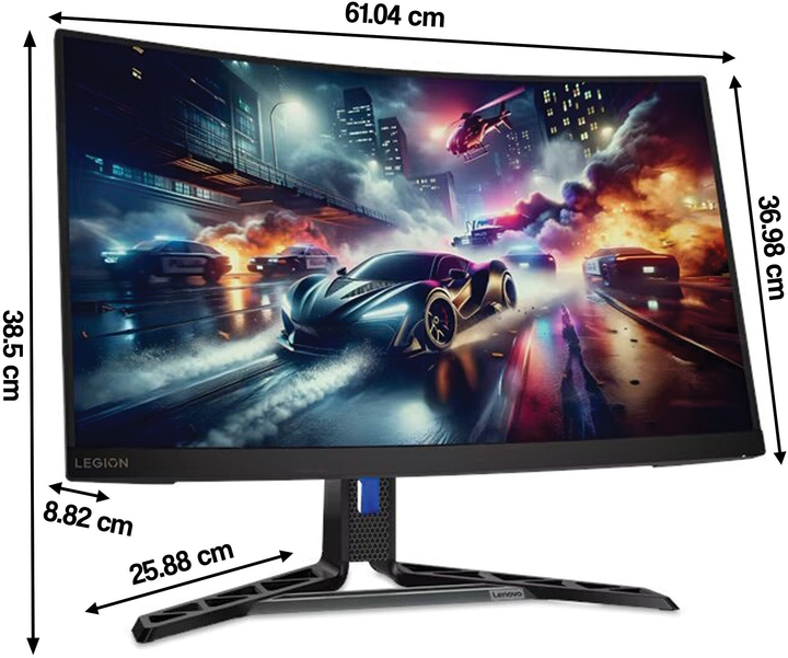 Монітор 27" Lenovo Legion R27qc-30 Raven Black (67C6GAC2EU) - зображення 9