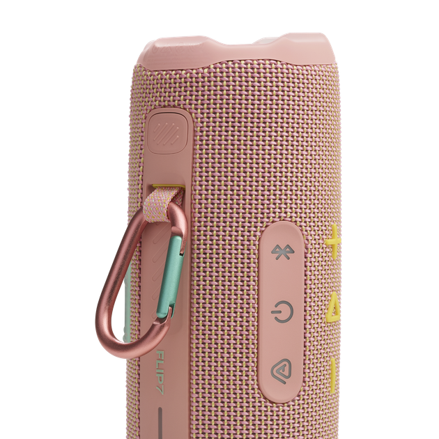 Акустическая система портативная JBL серии Flip 7 Flip 7 Pink (JBLFLIP7PINK), двухполосная, 35 Вт (25+10), 60 Гц – 20 кГц, Bluetooth 5.4, 14 часов автономн. работы, USB-Type C,IP67, розовый - изображение 6