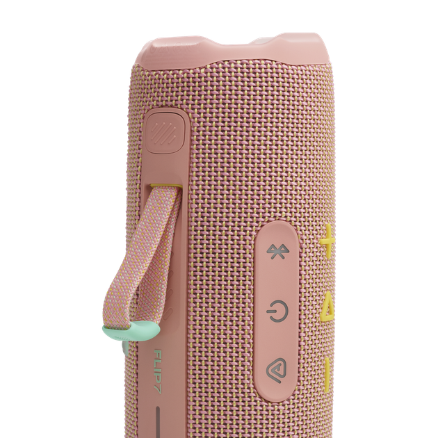Акустическая система портативная JBL серии Flip 7 Flip 7 Pink (JBLFLIP7PINK), двухполосная, 35 Вт (25+10), 60 Гц – 20 кГц, Bluetooth 5.4, 14 часов автономн. работы, USB-Type C,IP67, розовый - изображение 7