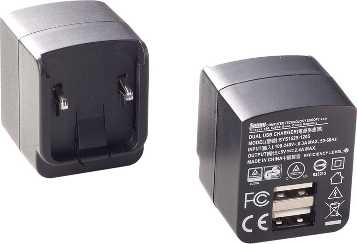 Ładowarka sieciowa Sunny 2.4A 2 x USB-A Black (8594213820774) - obraz 3