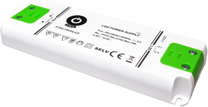 Zasilacz POS LED Driver 24V, 3.12A, 75W CV (FTPC75V24-C2) (5902135133668) - obraz 1