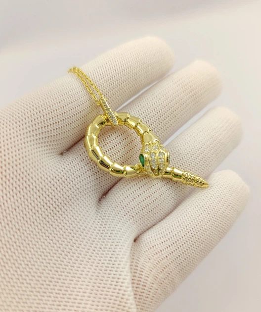 Серебряное колье с цирконием "Змея" 40-45 см КЗМ-ж - Фото 9 Серебряное колье с цирконием "Змея" 40-45 см КЗМ-ж - изображение 9