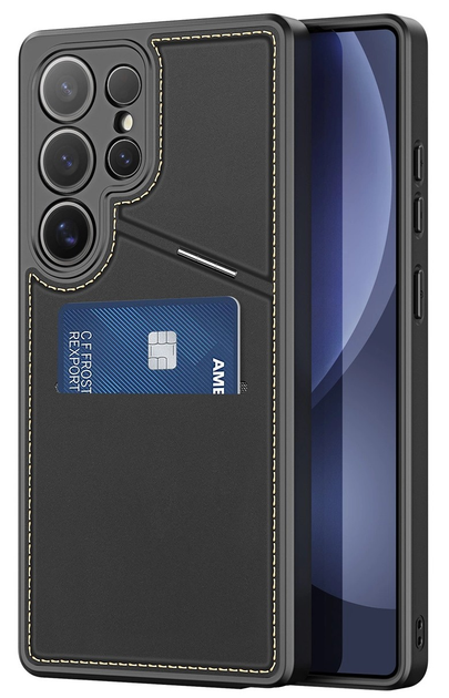 Etui DUX Ducis Rafi II na Samsung Galaxy S25 Ultra z podstawka i portfelem Black (6971824161311) - obraz 1