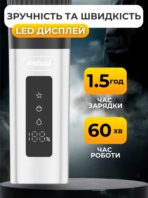Электробритва 3в1 триммер для лица носа ушей чистки лица аккумуляторная Andowl Q-SH801X1 мужская электро бритва с плавающими лезвиями беспроводная машинка шейвер для сухого бритья с триммером от аккумулятора электробритвы на аккумуляторе - изображение 5