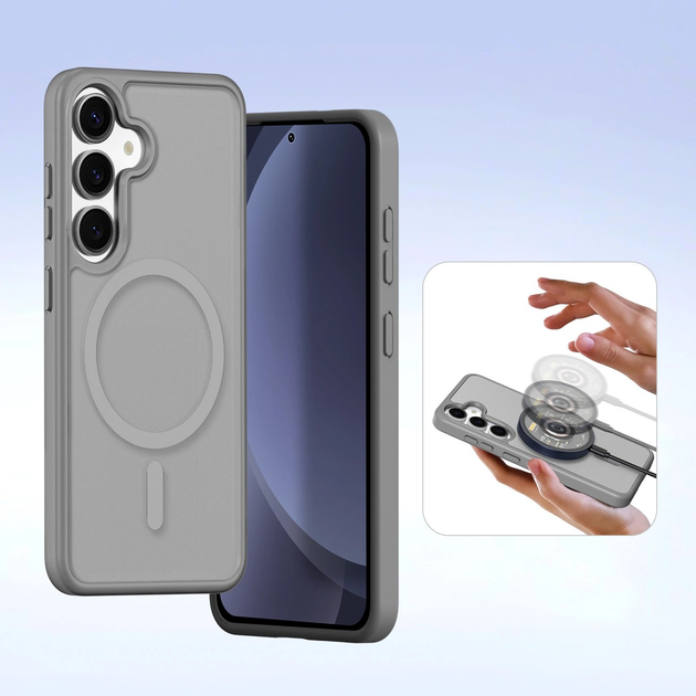 Чохол-книжка DUX Ducis Lawa для Samsung Galaxy S25 зі знімним магнітним гаманцем Grey (6971824162226) - зображення 7