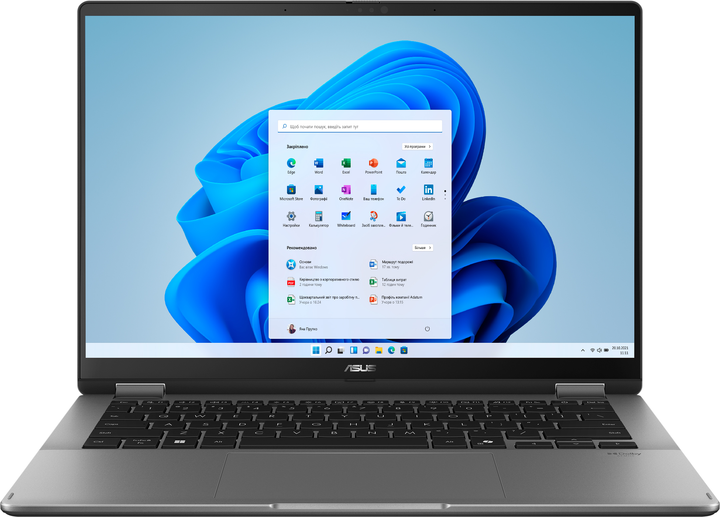 Laptop ASUS VivoBook 14 Flip TP3407SA-QL011W (4711387845516) Matte Gray - obraz 2