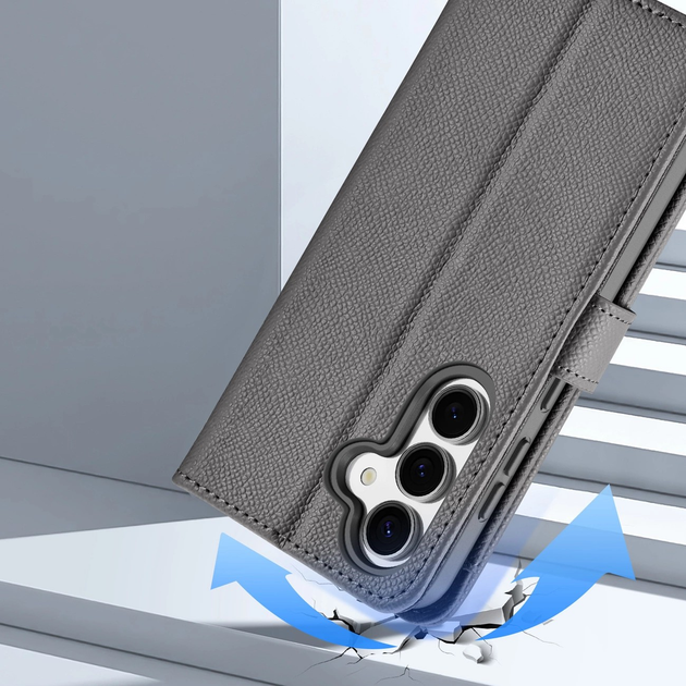 Чохол-книжка DUX Ducis Lawa для Samsung Galaxy S25+ зі знімним магнітним гаманцем Grey (6971824162257) - зображення 6