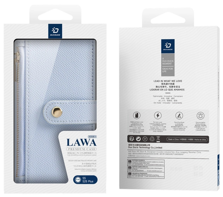 Etui z klapką DUX Ducis Lawa na Samsung Galaxy S25+ z odlaczanym portfelem magnetycznym Blue (6971824162264) - obraz 2