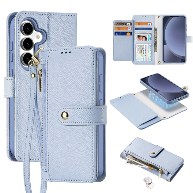 Etui z klapką DUX Ducis Lawa na Samsung Galaxy S25+ z odlaczanym portfelem magnetycznym Blue (6971824162264) - obraz 3
