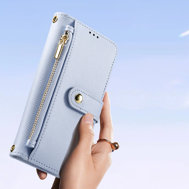 Etui z klapką DUX Ducis Lawa na Samsung Galaxy S25+ z odlaczanym portfelem magnetycznym Blue (6971824162264) - obraz 7