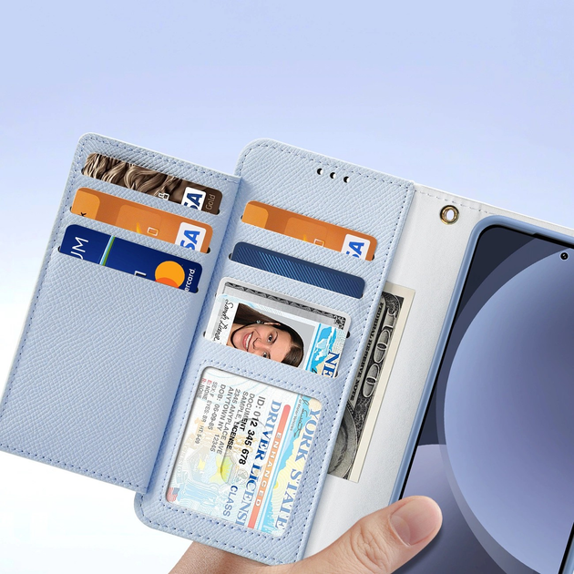 Чохол-книжка DUX Ducis Lawa для Samsung Galaxy S25 Ultra зі знімним магнітним гаманцем Blue (6971824162295) - зображення 6