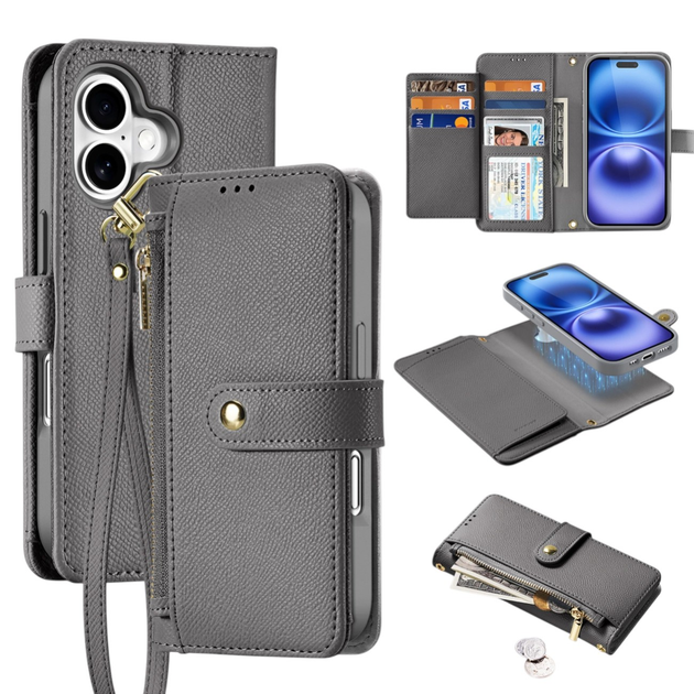Etui z klapką DUX Ducis Lawa na Apple iPhone 16 Grey (6934913004913) - obraz 3