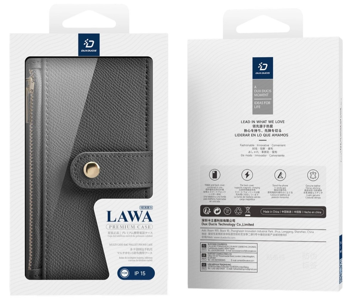 Etui z klapką DUX Ducis Lawa na Apple iPhone 15 Grey (6971824163100) - obraz 2