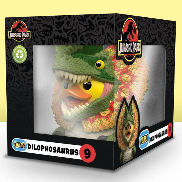 Kolekcjonerska figurka kaczuszka Numskull Tubbz Boxed Edition Jurassic Park Dilophosaurus 9 (5056280457190) - obraz 5