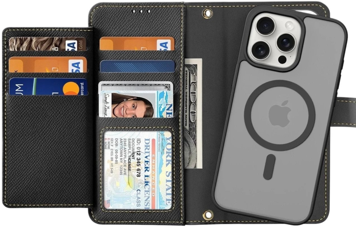 Etui z klapką DUX Ducis Lawa na Apple iPhone 15 Pro Max Black (6971824163186) - obraz 1