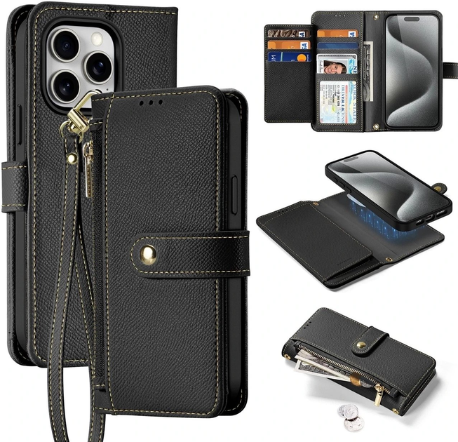 Etui z klapką DUX Ducis Lawa na Apple iPhone 15 Pro Max Black (6971824163186) - obraz 2