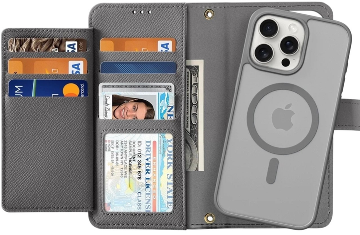Чохол-книжка DUX Ducis Lawa для Apple iPhone 15 Pro Max Grey (6971824163193) - зображення 1