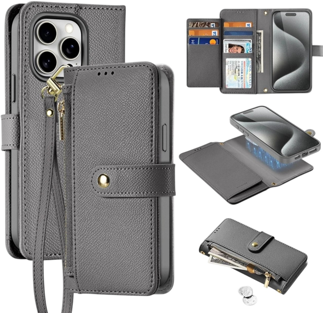 Чохол-книжка DUX Ducis Lawa для Apple iPhone 15 Pro Grey (6971824163162) - зображення 2