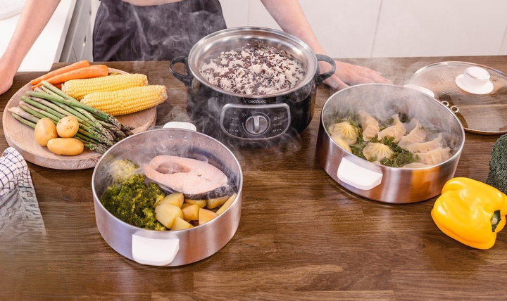 Parowar Cecotec Vapovita SteelPot Czarny (A01_EU01_100072) - obraz 6