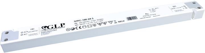 Zasilacz GLP plastic case, slim PSU: 24V/4.17A, CV, GTPC-100-24-S (5901885200095) - obraz 1